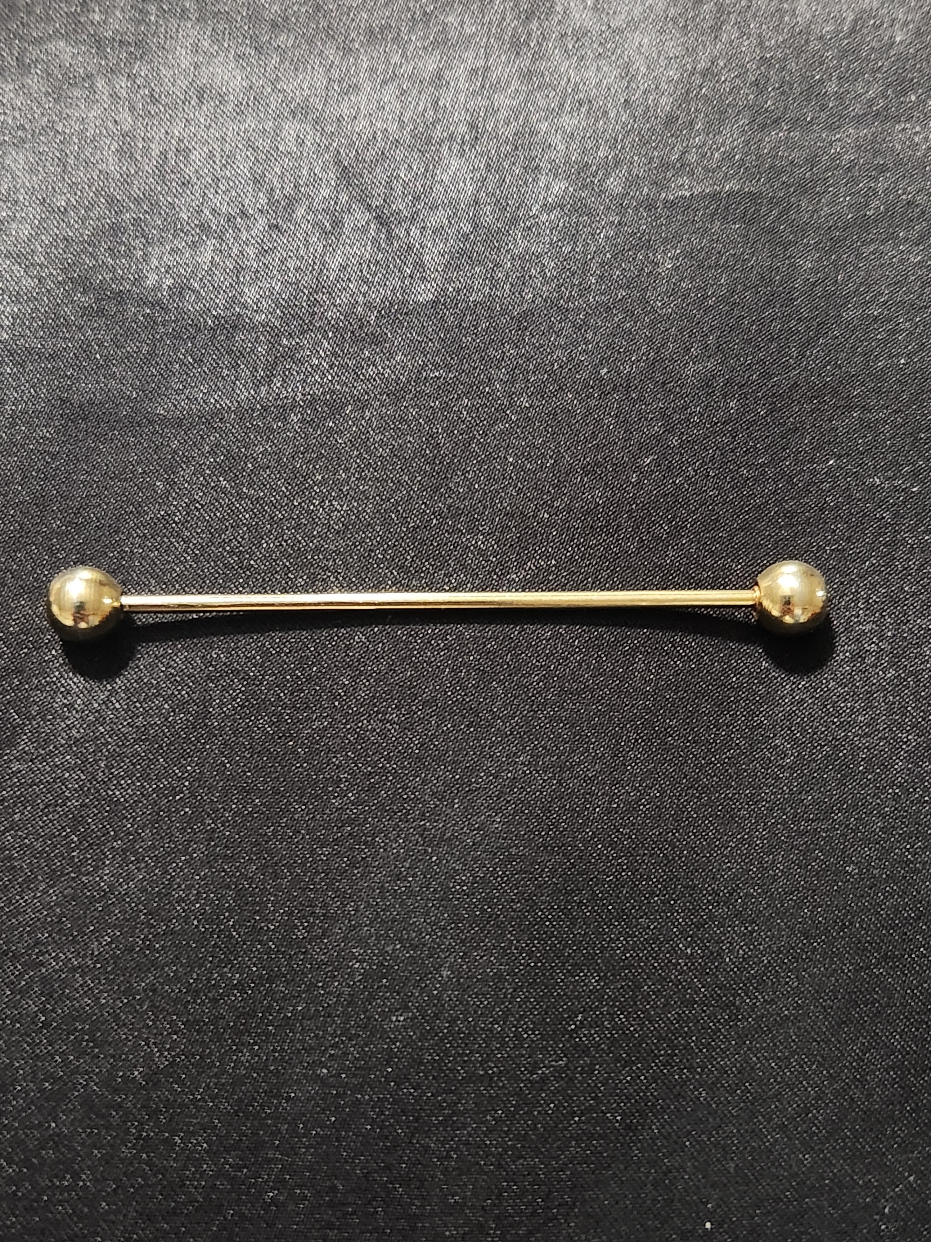 Vintage Gold Tone Barbell Collar Bar